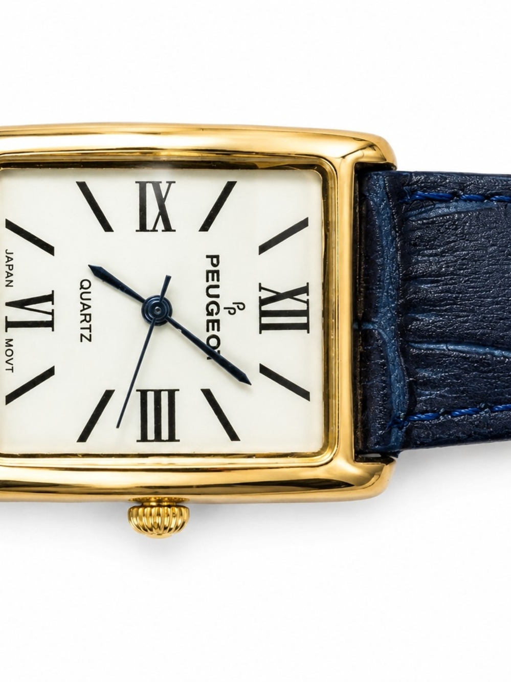 Peugeot  Blue Leather Strap Watch - Gold Case - Picture 3 of 5